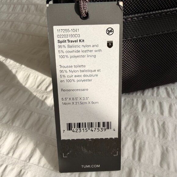 TUMI Alpha Split Travel Kit in black ballistic nylon NWT - Picture 14 of 14